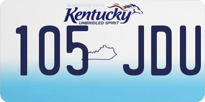 KY license plate 105JDU