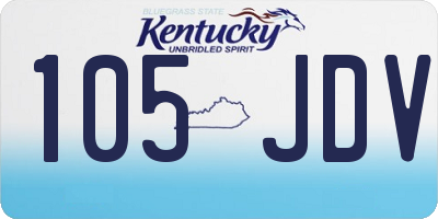 KY license plate 105JDV