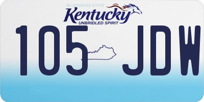 KY license plate 105JDW