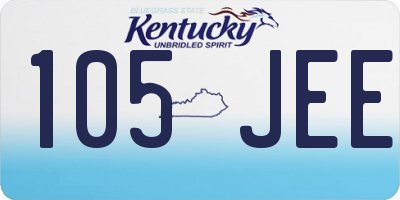 KY license plate 105JEE