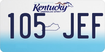 KY license plate 105JEF