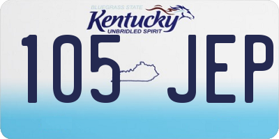 KY license plate 105JEP