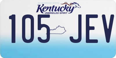 KY license plate 105JEV