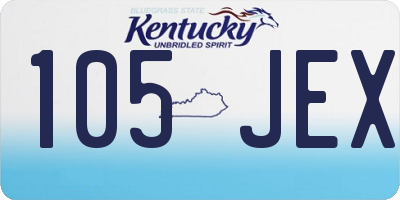 KY license plate 105JEX