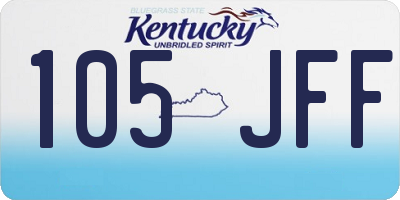 KY license plate 105JFF