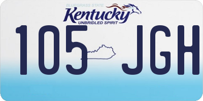 KY license plate 105JGH