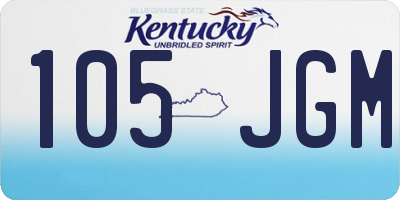 KY license plate 105JGM