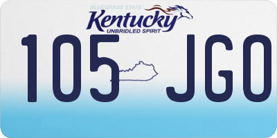 KY license plate 105JGO
