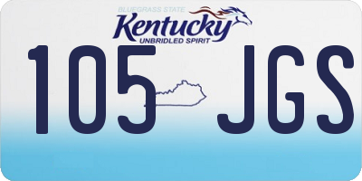 KY license plate 105JGS