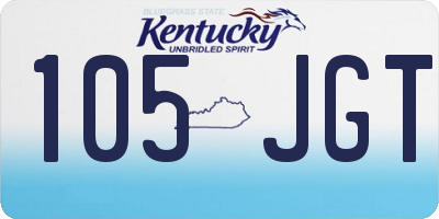 KY license plate 105JGT