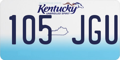 KY license plate 105JGU