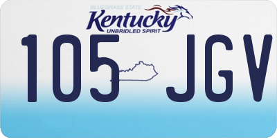 KY license plate 105JGV