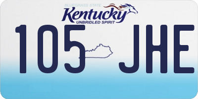KY license plate 105JHE