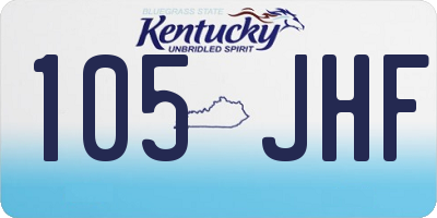 KY license plate 105JHF
