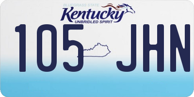 KY license plate 105JHN