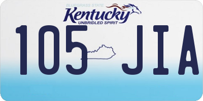 KY license plate 105JIA