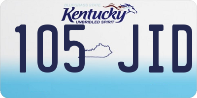 KY license plate 105JID