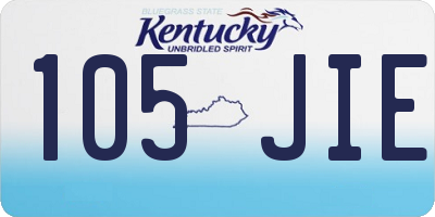 KY license plate 105JIE