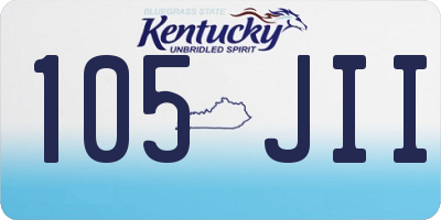 KY license plate 105JII