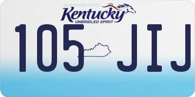 KY license plate 105JIJ
