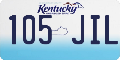 KY license plate 105JIL