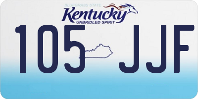 KY license plate 105JJF