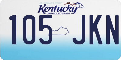 KY license plate 105JKN