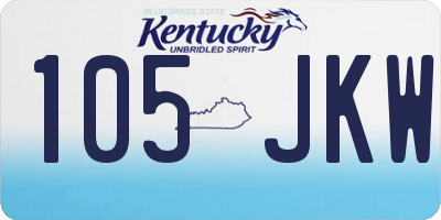 KY license plate 105JKW