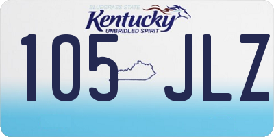 KY license plate 105JLZ