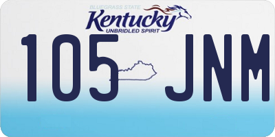 KY license plate 105JNM