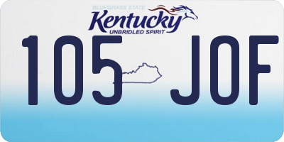 KY license plate 105JOF