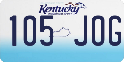 KY license plate 105JOG