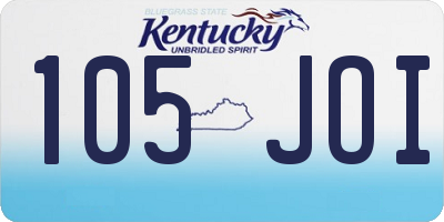 KY license plate 105JOI