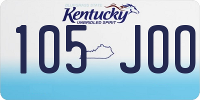 KY license plate 105JOO