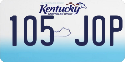 KY license plate 105JOP