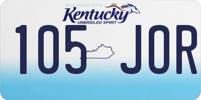 KY license plate 105JOR