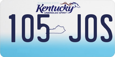 KY license plate 105JOS