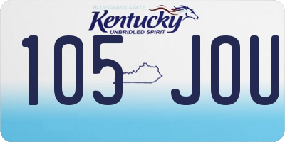 KY license plate 105JOU
