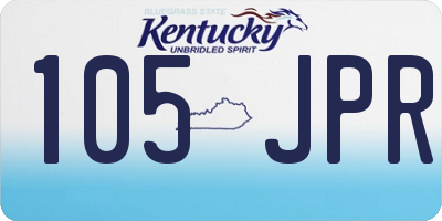 KY license plate 105JPR