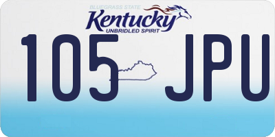 KY license plate 105JPU