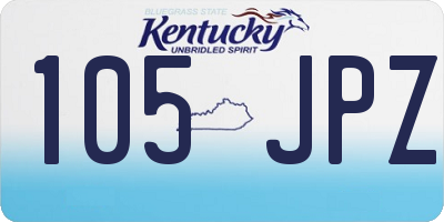 KY license plate 105JPZ