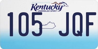 KY license plate 105JQF