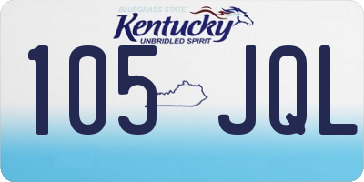 KY license plate 105JQL