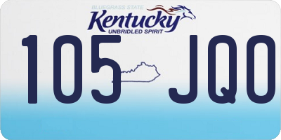 KY license plate 105JQO