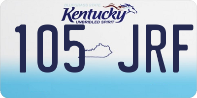 KY license plate 105JRF