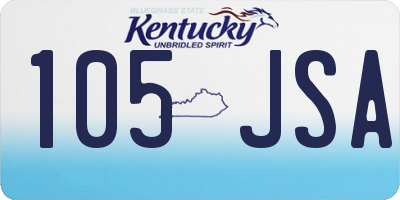 KY license plate 105JSA
