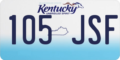 KY license plate 105JSF