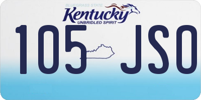 KY license plate 105JSO