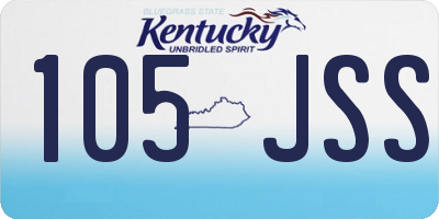 KY license plate 105JSS