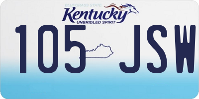 KY license plate 105JSW